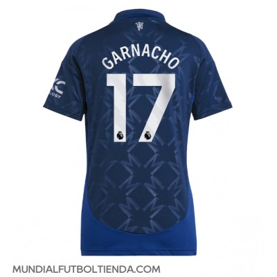 Camiseta Manchester United Alejandro Garnacho #17 Segunda Equipación Replica 2024-25 para mujer mangas cortas Camiseta Manchester United Alejandro Garnacho #17 Segunda Equipación Replica 2024-25 para mujer mangas cortas